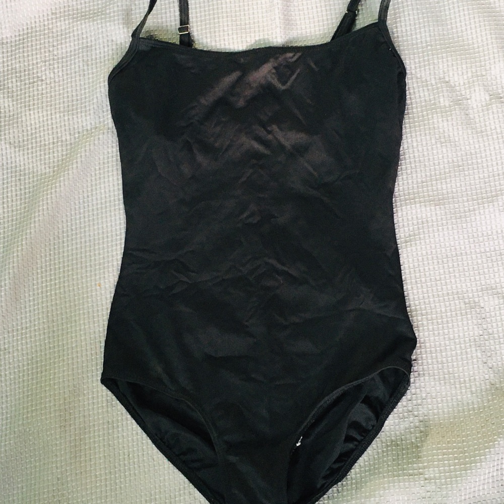 One piece black floral bathing suit